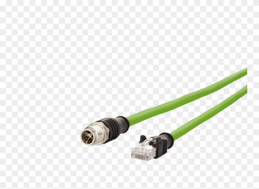 Connection Line M12 Plug Straight Rj45 8pole X Rhmetzconnect - Registered Jack Clipart