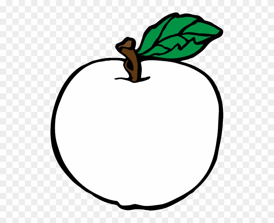Apple 1 Black White Line Art 555px - Coloring Pages Of Apples Clipart