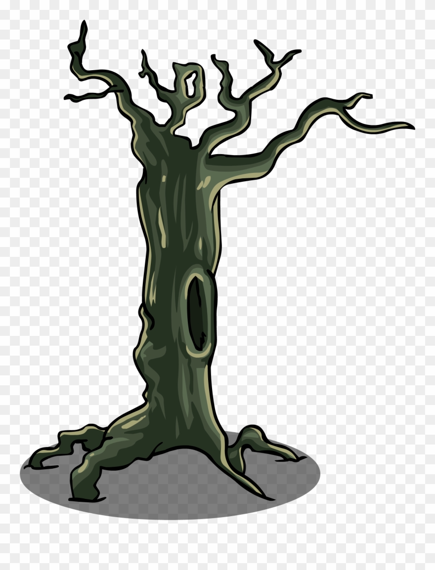 Trunk Clipart Creepy Tree - Club Penguin Halloween Tree - Png Download