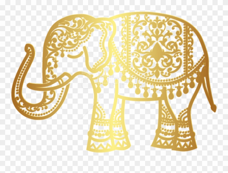 Free Png Download Decorative Gold Indian Elephant Png - Decorative Elephant Transparent Background Clipart