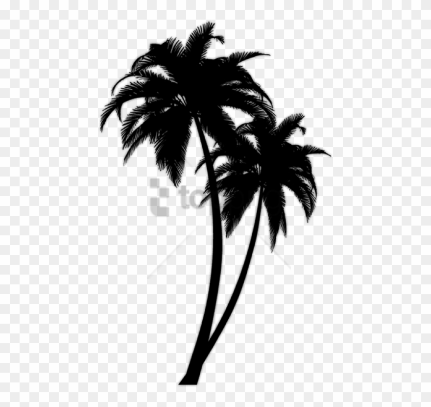 Free Png Black Palm Tree Png Image With Transparent - Black Palm Tree Tattoo Clipart