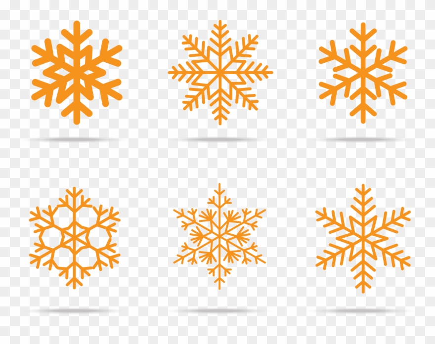 Snowflake Winter Pattern Orange Snowflakes Transprent - Orange Snowflake Clipart
