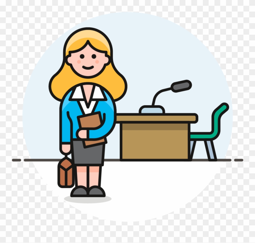 35 Lawyer Female Caucasian - Cartoon Clipart