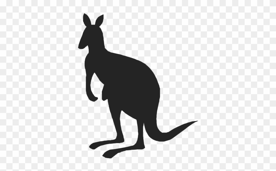 Kangaroo Silhouette Free Png Image - Kangaroo Stencil Png Clipart
