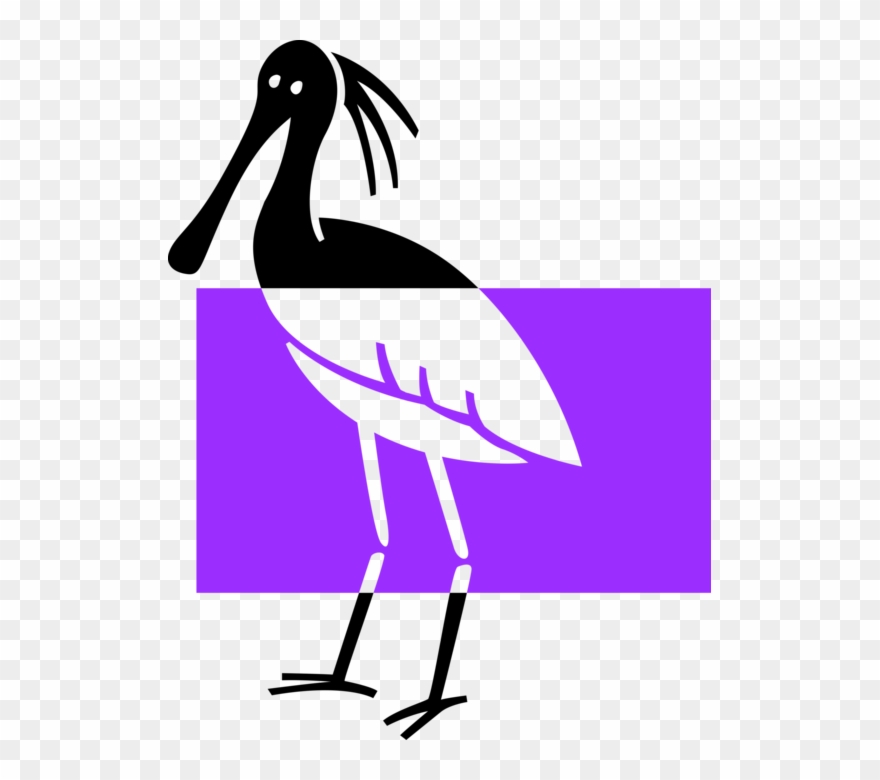 Vector Illustration Of Stork Wading Bird With Long - Ciconiiformes Clipart