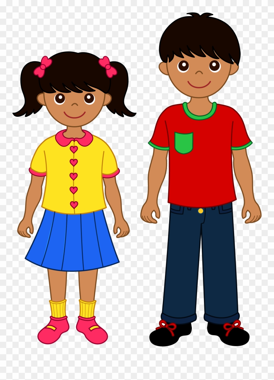 Clipart Of Child, Brother And Sister - Hispanic Kid Cartoon - Png Download