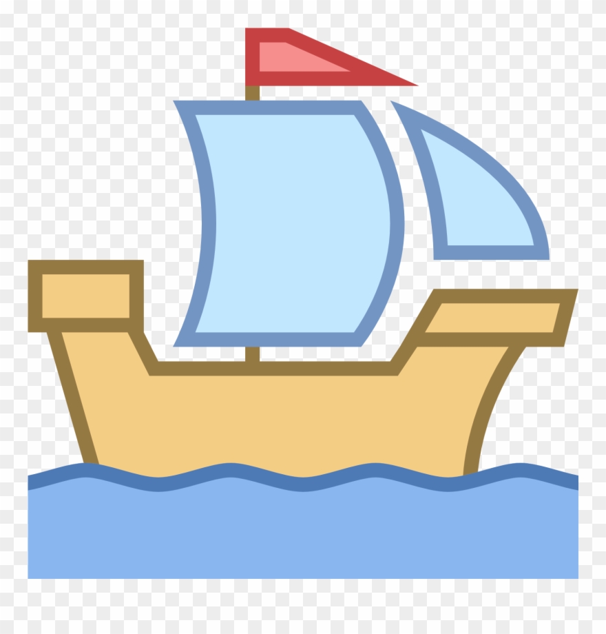 Historic Ship Icon - Sail Clipart