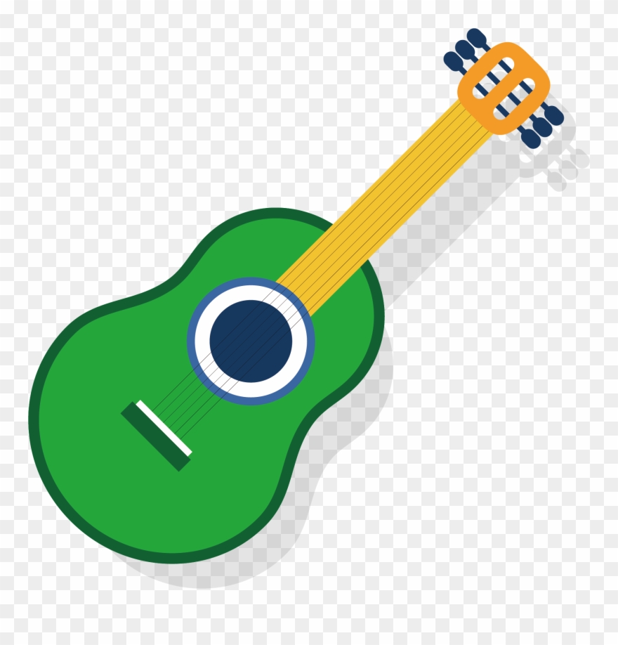 Ukulele Guitar Clip Art - Green Guitar Clip Art - Png Download