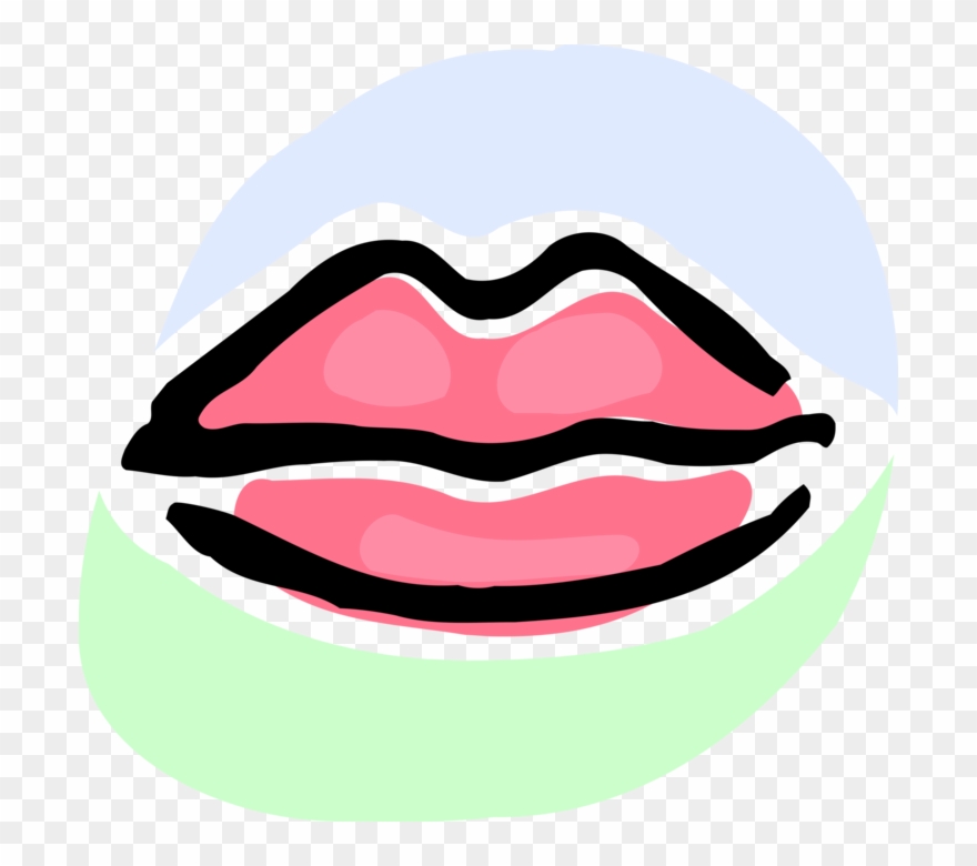 Vector Illustration Of Mouth Lips Clipart