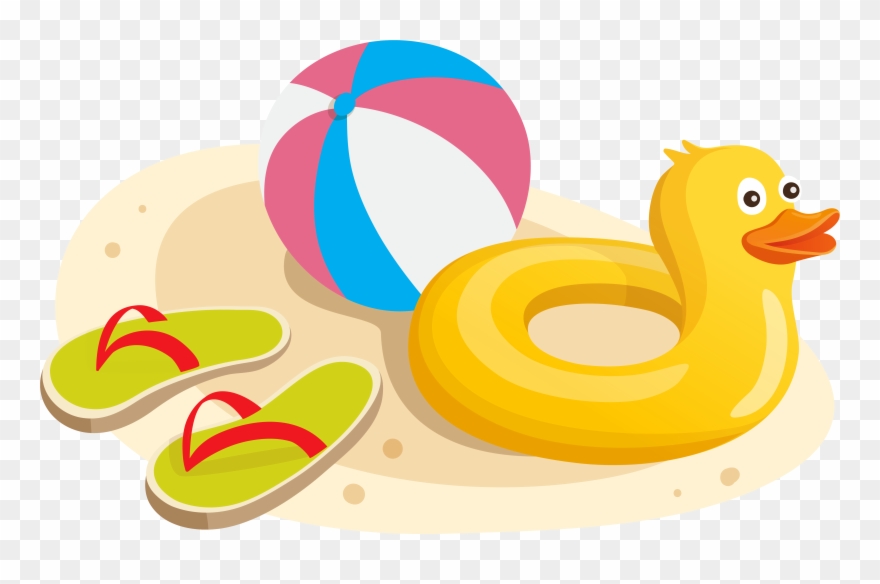 Duck Swim Ring Ball And Flipflops Png Clipart Image Transparent Png