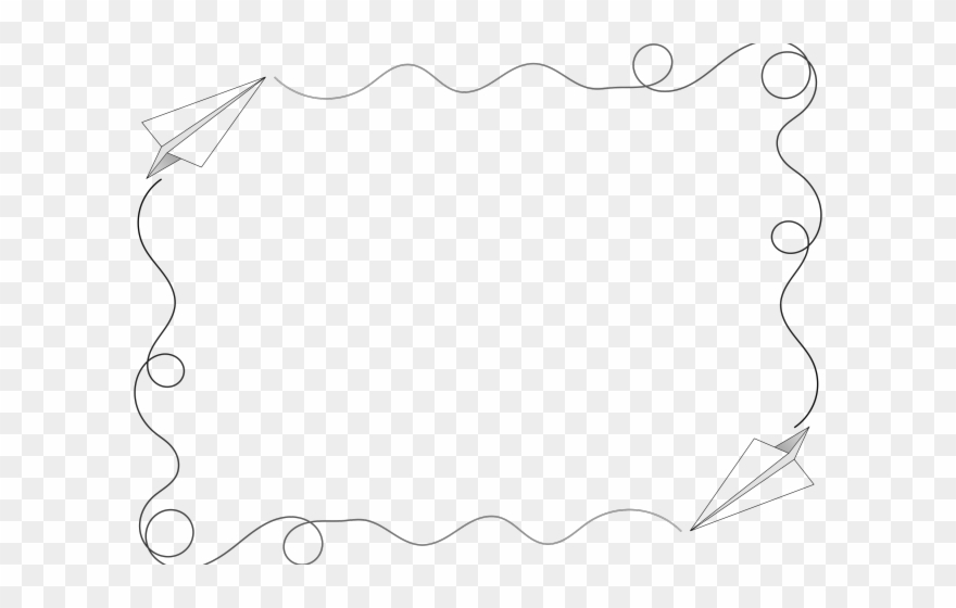 Plane Clipart Border - Paper Airplane Page Border - Png Download