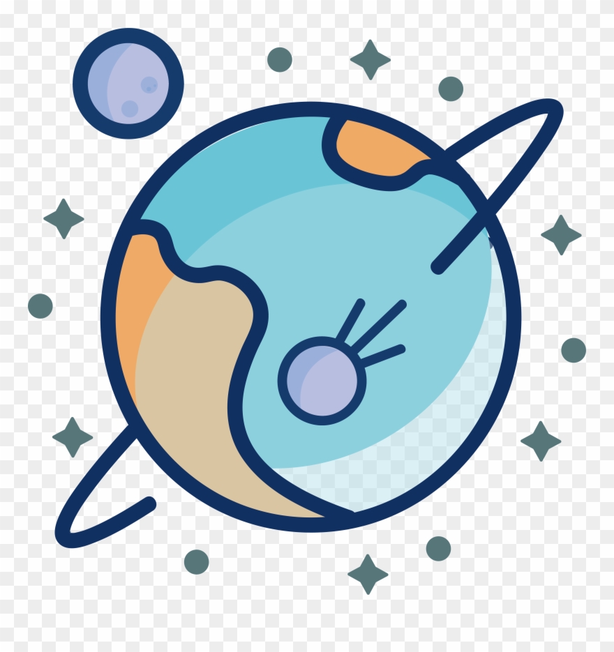 Illustration Flat Planet Minimalist Png And Vector - Circle Clipart