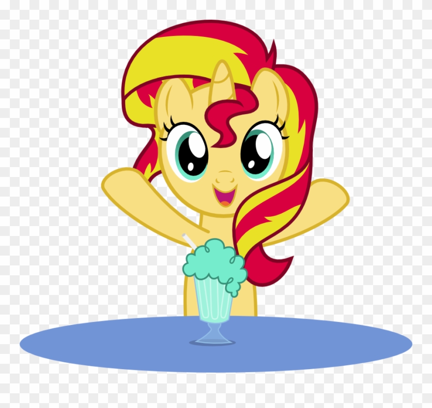 Milkshake Clipart Happy - Sunset Shimmer Filly - Png Download