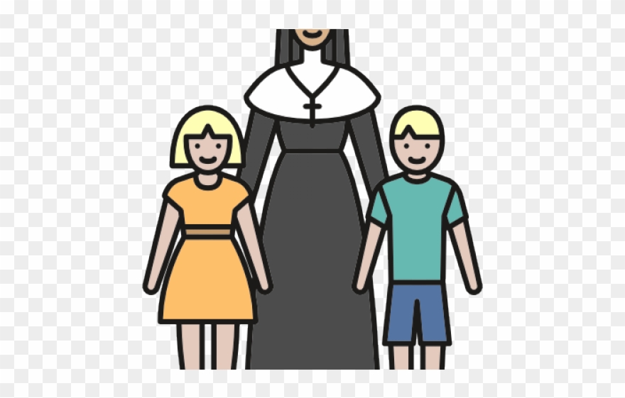 Christian Clipart Nun - Orphanage Vector Png Transparent Png