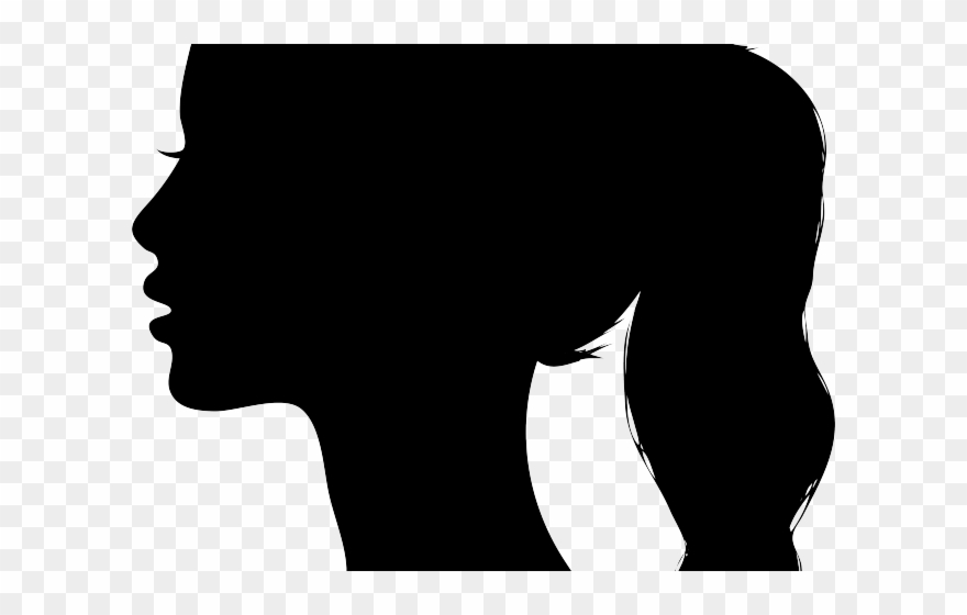 Woman Clipart Black Hair - Girl Head Silhouette Png Transparent Png