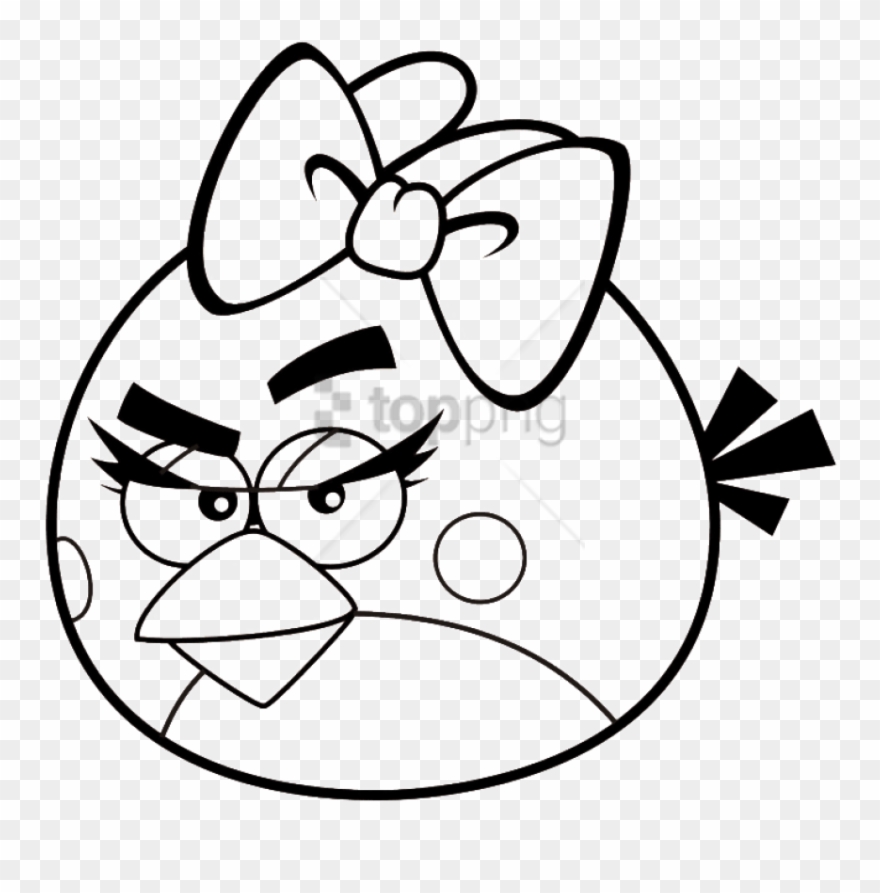 Free Png Girl Angry Birds Coloring Pages Png Image - Angry Bird Black & White Clipart