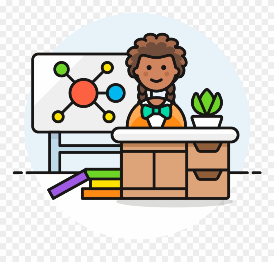 23 Teaching Midmap Female African American - Cartoon Clipart