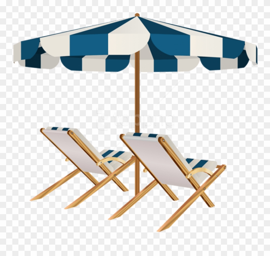 Free Png Download Beach Chairs And Umbrella Clipart - Clip Art Transparent Png