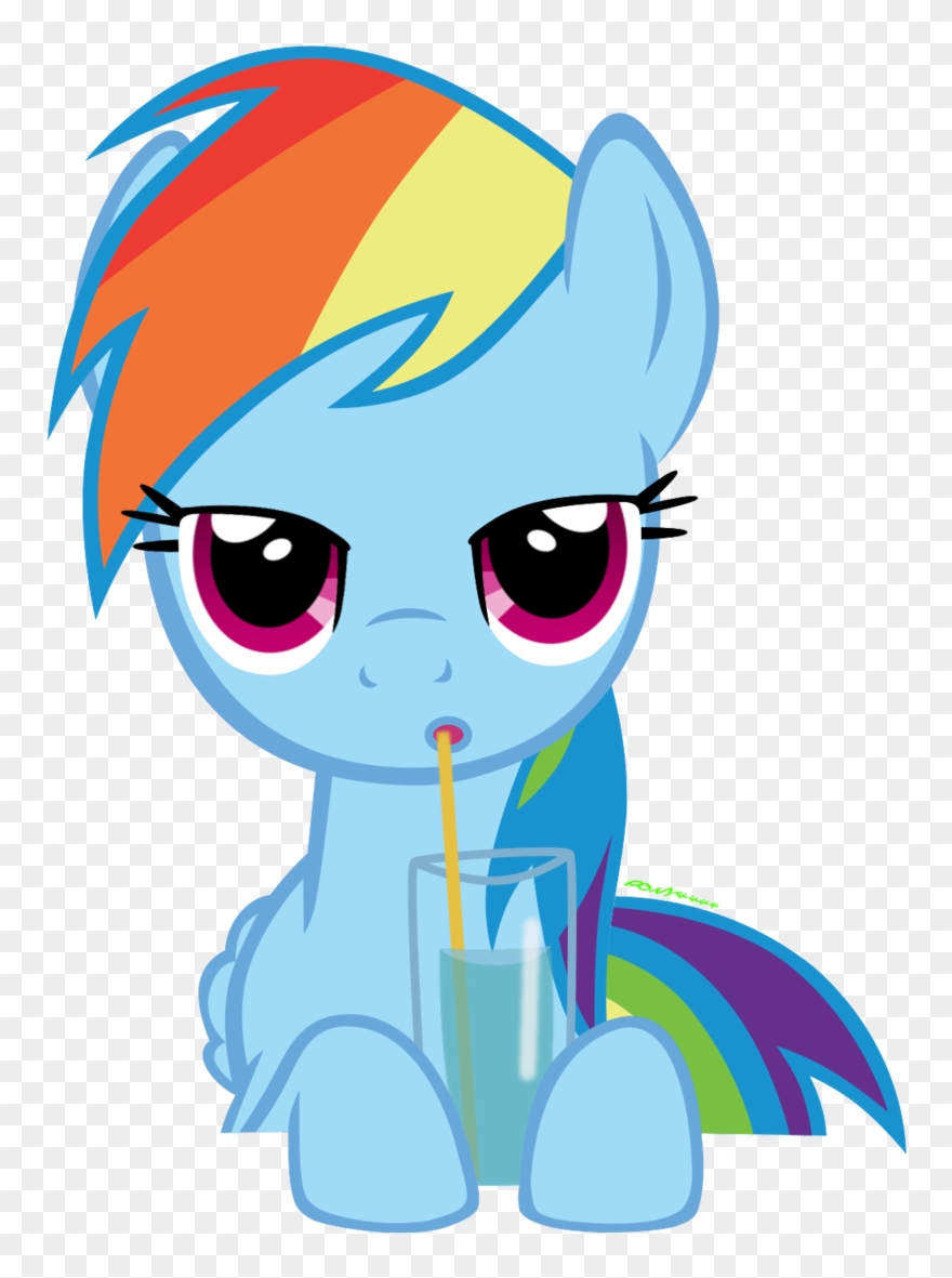 Rainbow Dash Drinking Water - Evil Rainbow Dash Grin Clipart