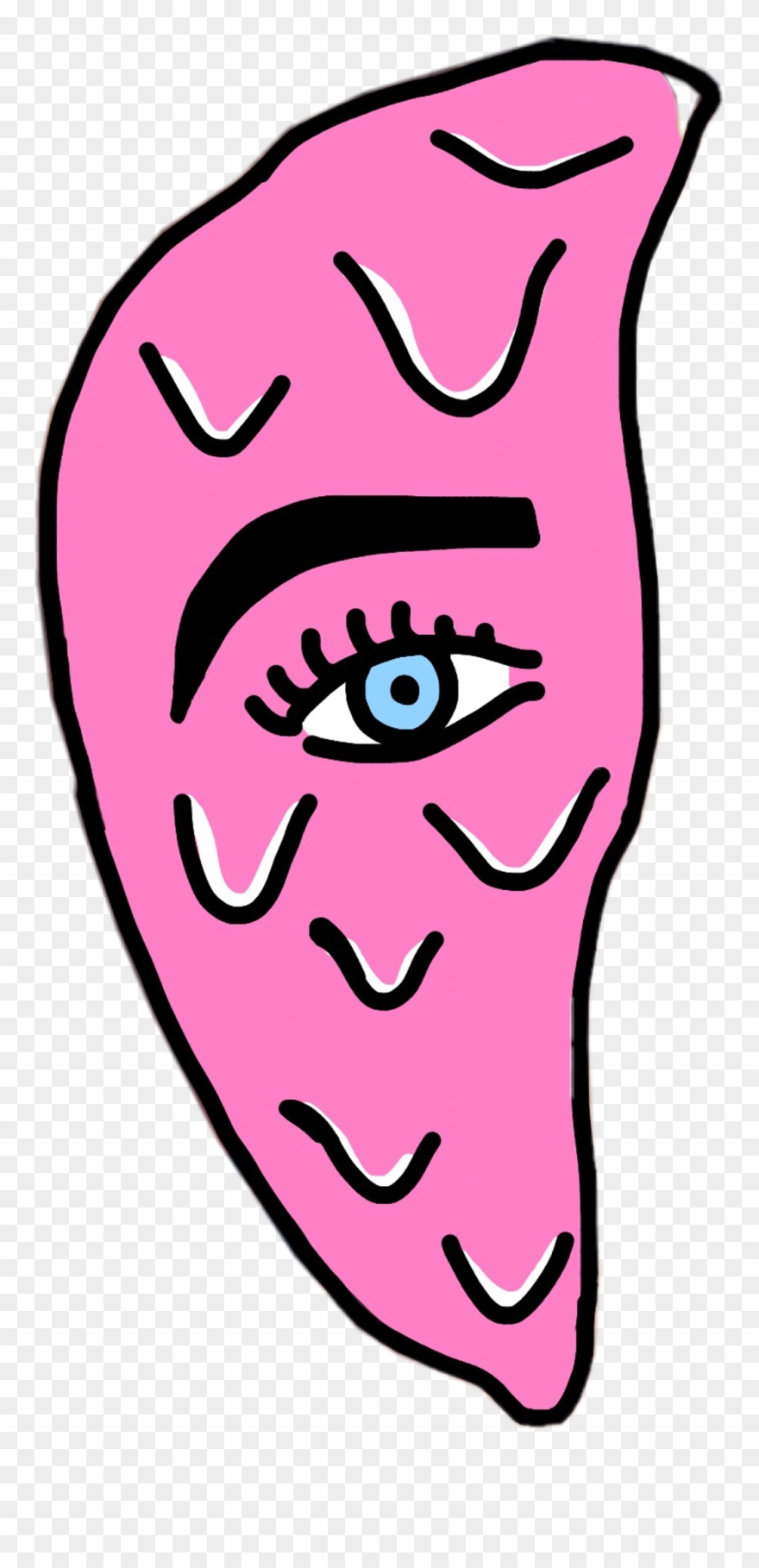 #droopy #drop #drip #drippy #paint #pink #eye #eyebrows Clipart