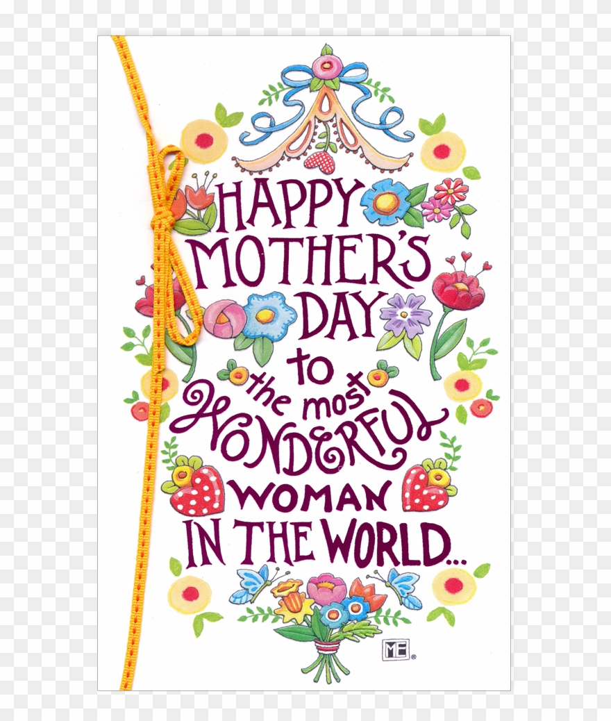 Most Wonderful Woman Mother's Day Card - Illustration Clipart