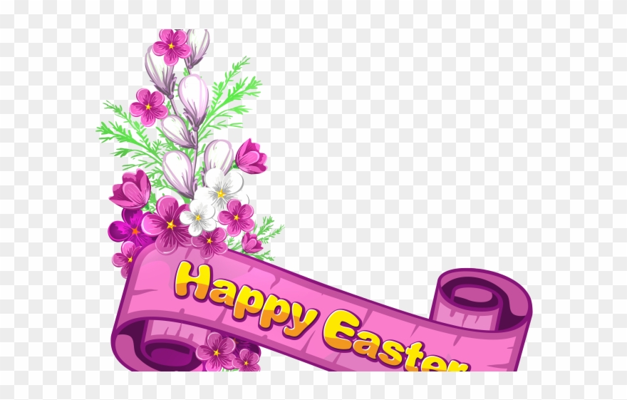 Easter Flower Clipart Easter Bunny - Banner Happy Easter Png Transparent Png