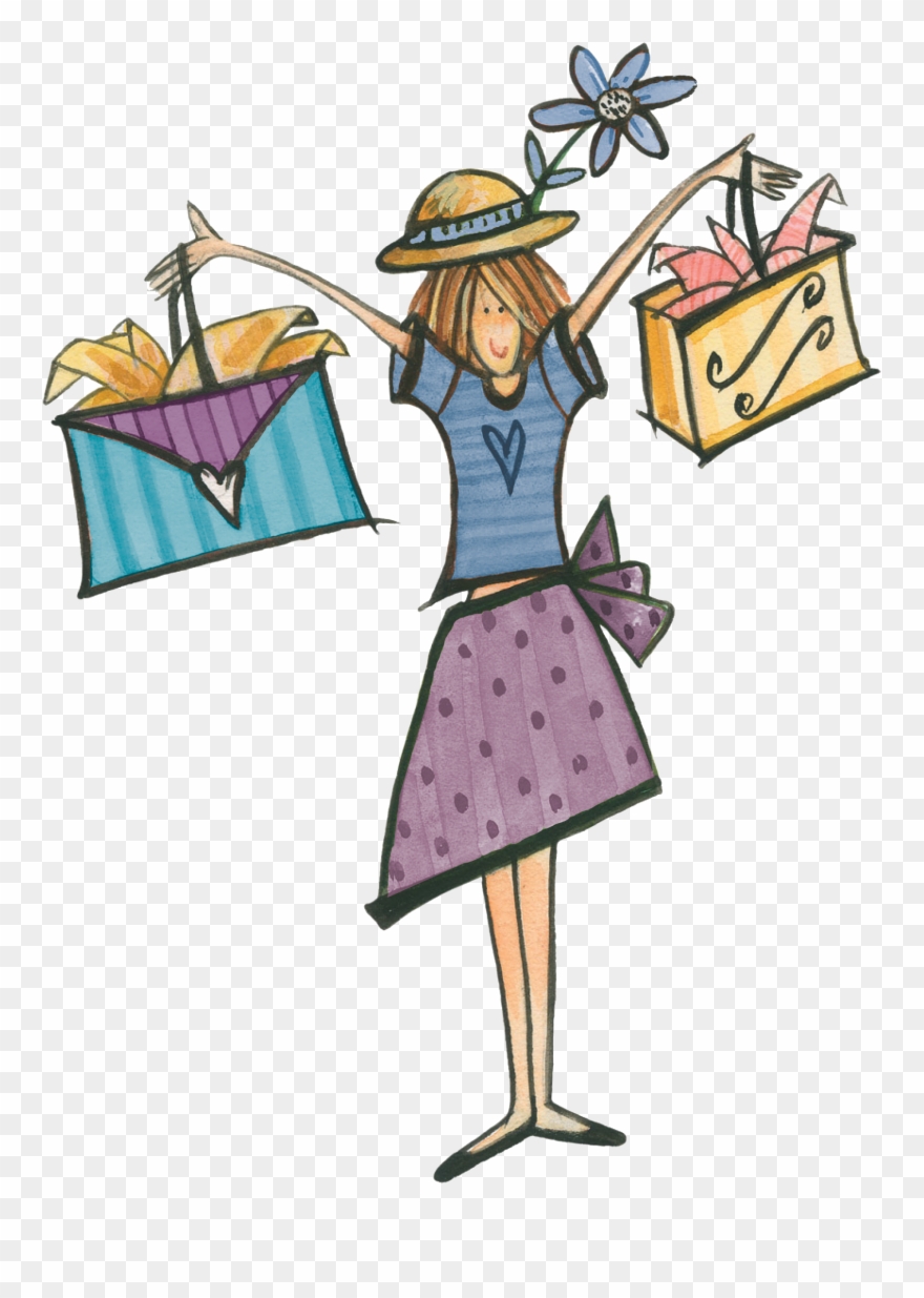 Jewish Community Center - Shopping Cartoon Girl Png Clipart