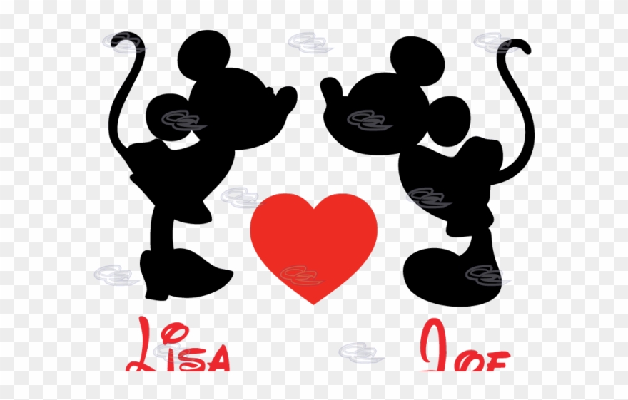 Kiss Clipart Minnie Mouse - Minnie And Mickey Black And White - Png Download