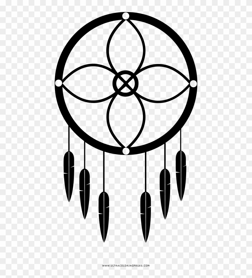 Dreamcatcher Coloring Page - Illustration Clipart
