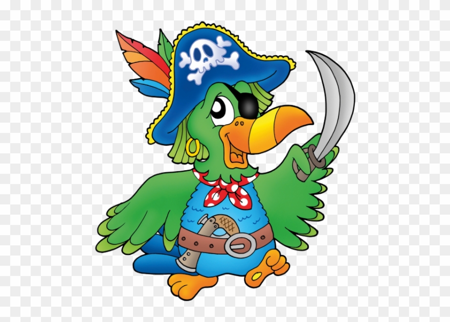 Papagei - Cartoon Pirate Parrot Clipart