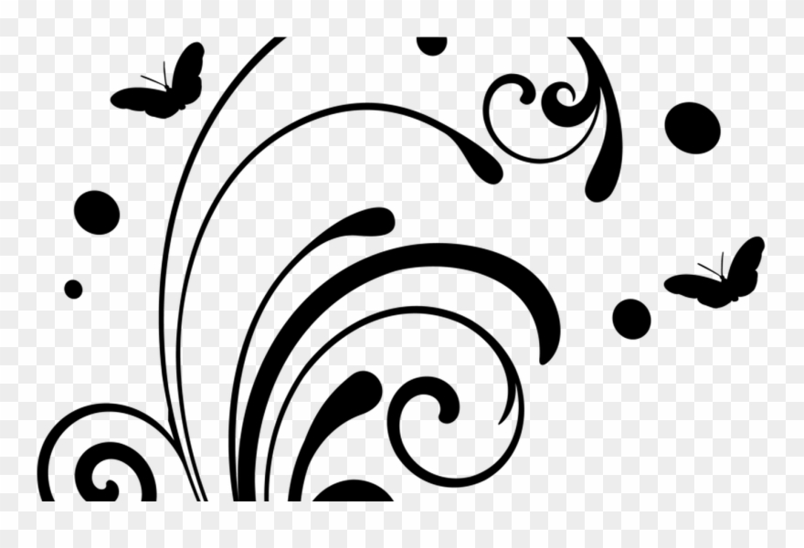 Collection Of Free Accenting Clipart Swirl Pattern - Butterfly Wall Design Clip Art Png Transparent Png
