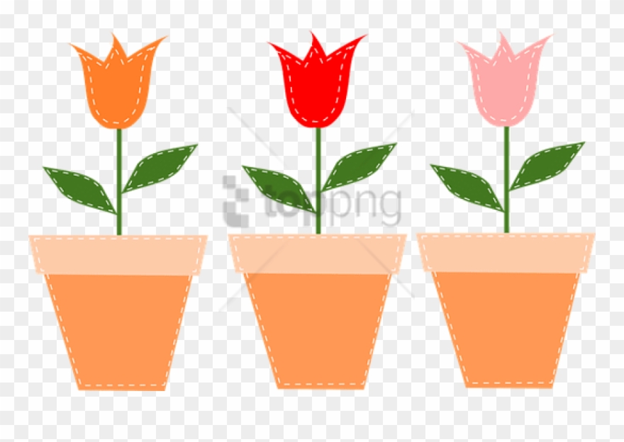 Free Png Flower Pots Pots Tulips Flowers Pot Tulip - Free Clip Art Mother's Day Transparent Png