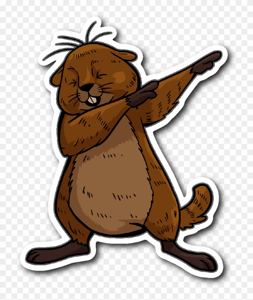 Groundhog Day Funny Dabbing Dance Groundhog Sticker Clipart