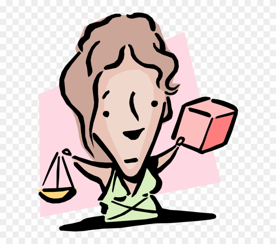 Vector Illustration Of Fair And Square Idiom Businesswoman - Fair And Square Clipart