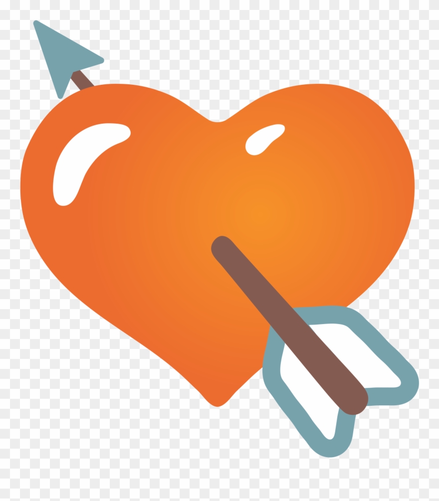Arrow Heart Emoji Android , Png Download - Android Heart Arrow Emoji Clipart
