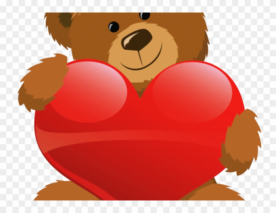Teddy Bear Clip Art - Teddy Bear With Heart Cartoon - Png Download