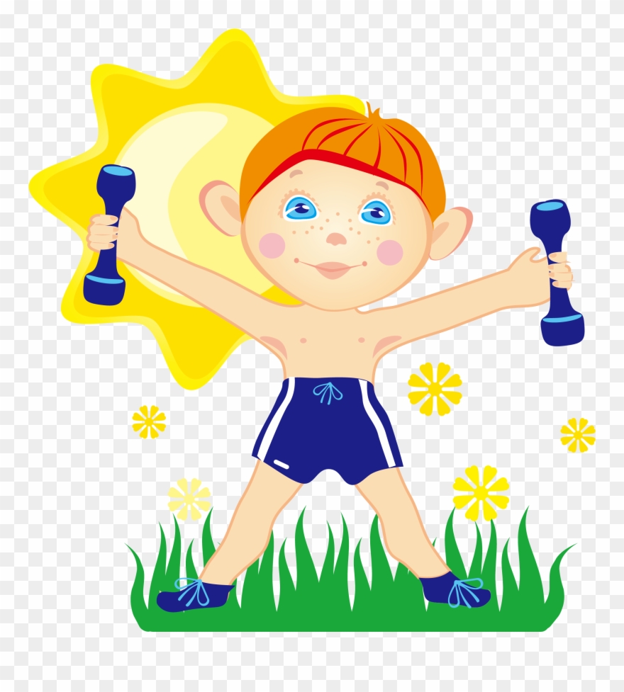Dumbbells Clipart Kids Fitness - Гантели Дети - Png Download