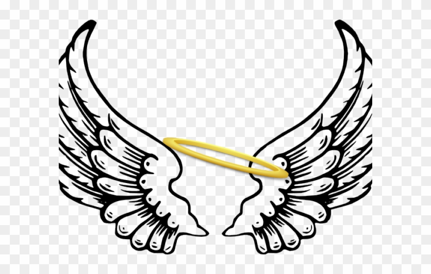 Halo Clipart Christmas Angel - Angel Wings And Halo - Png Download