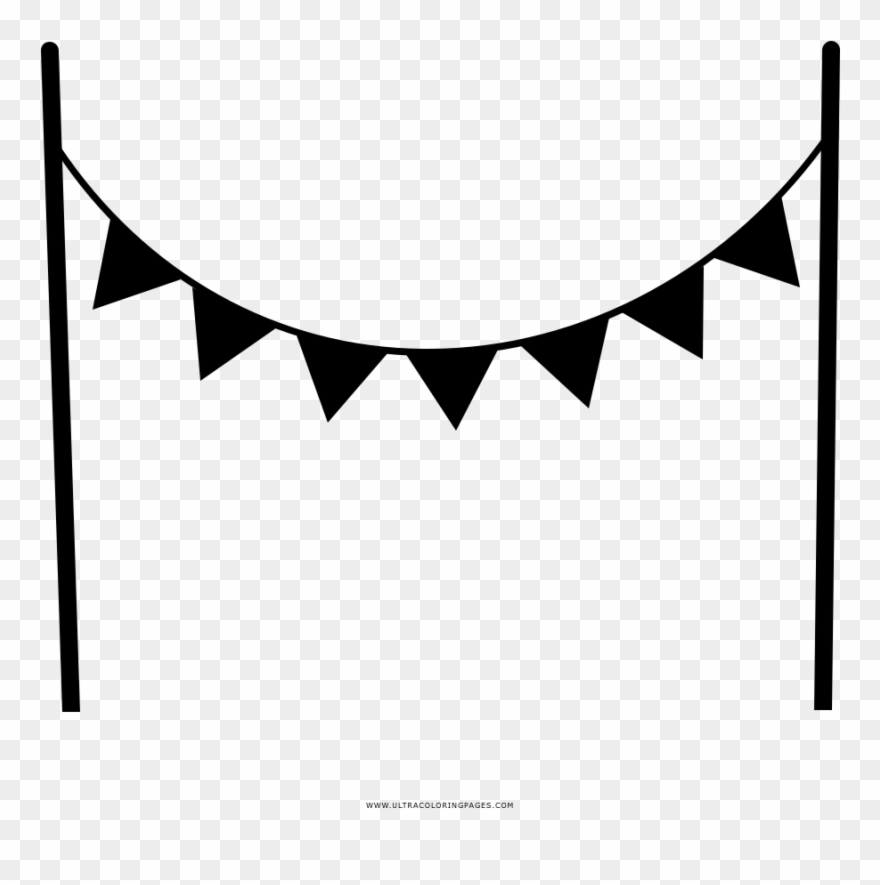 Bunting Coloring Page Clipart