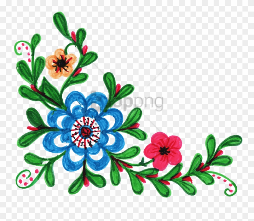 Free Png Colorful Floral Corner Borders Png Png Image - Colorful Flower Clipart Png File Transparent Png