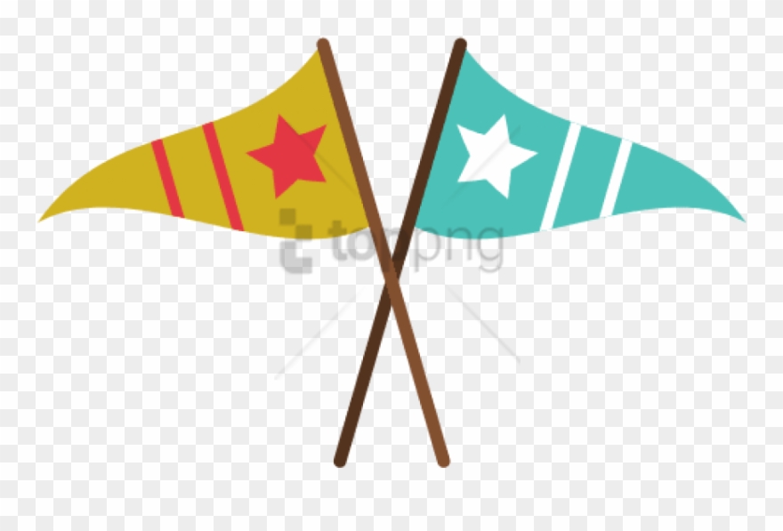 Free Png Image Black And White Stock Decorative Pennants Clipart