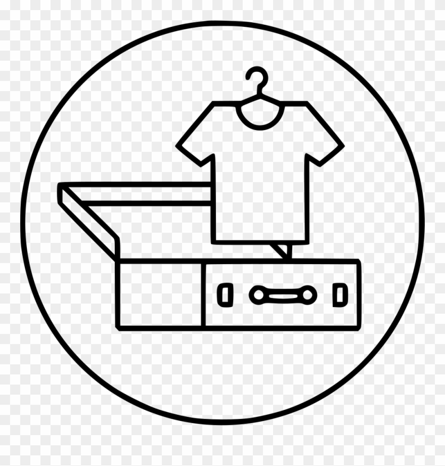 Luggage Clothing Tshirt Packing Comments - Line Art Clipart