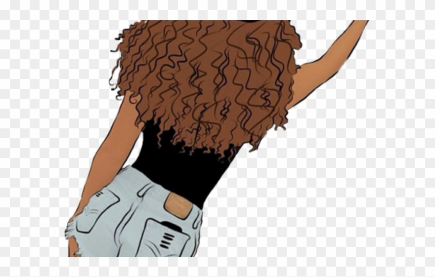 Selfie Clipart Picsart Png - Curly Hair Girl Cartoon Transparent Png