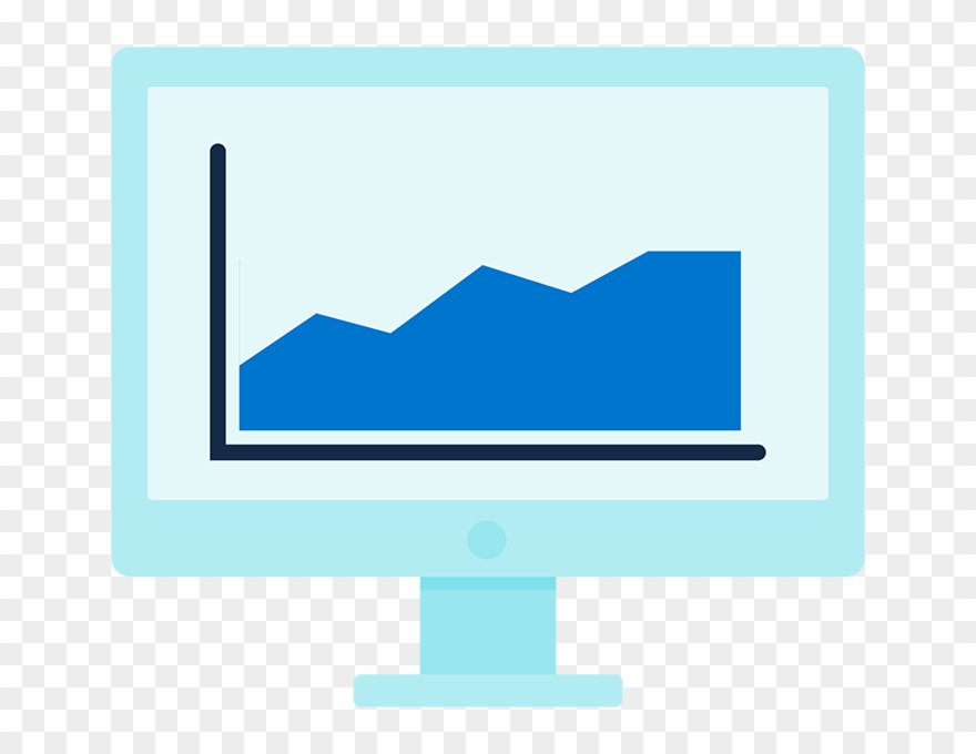 Computer With Positive Graph Clipart