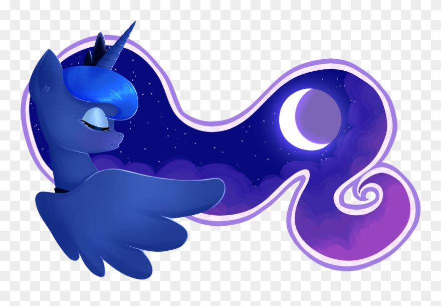 Alicorn Cloud Eyes Closed Eyeshadow Makeup Mane Moon - Пони Арт Луна Clipart