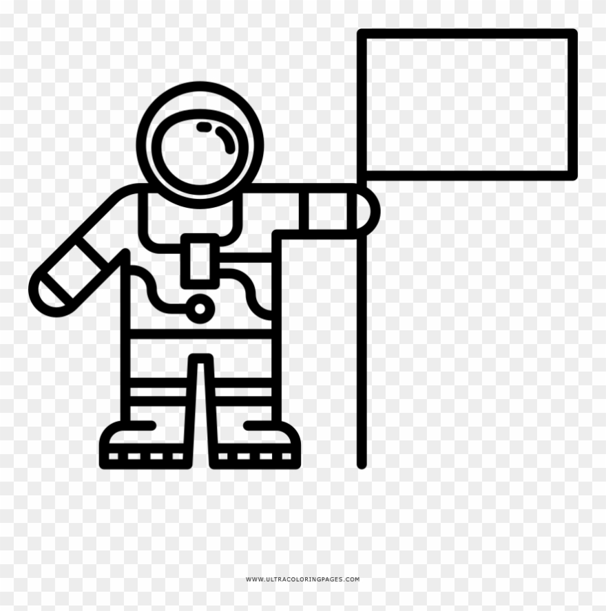 Astronaut Coloring Page - Illustration Clipart