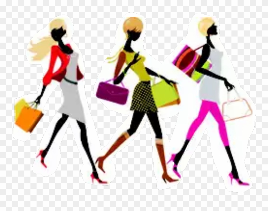 #women #lady #shopping #fashion #friends - Fashion Parade Clip Art - Png Download