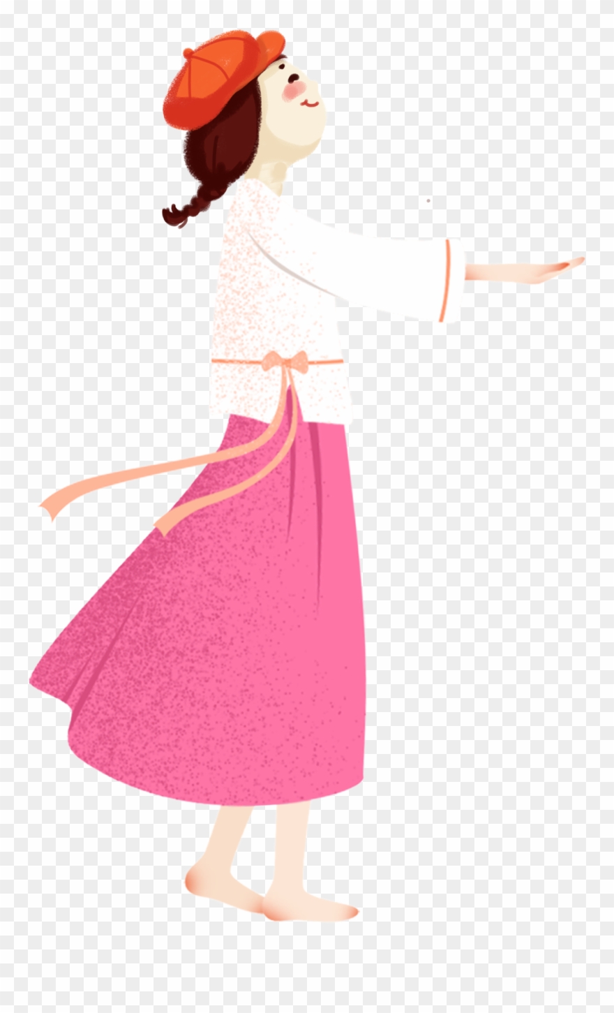 Chinese Style Simple Cartoon Literary Png And Psd - Girl Clipart