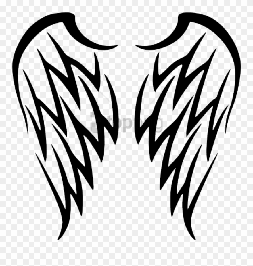 Free Png Download Tribal Angel Wings Tattoo Png Images - Tribal Angel Wings Tattoo Clipart
