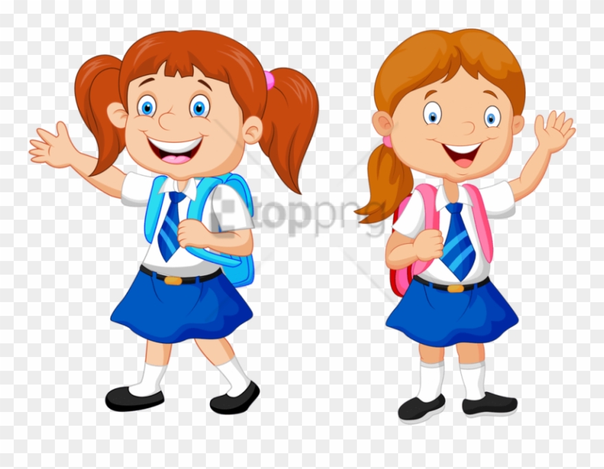 Free Png Download School Kids Clip Art Png Png Images - Girls In School Clipart Transparent Png